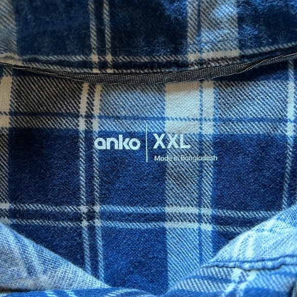 Blue/Gray “anko” button down flannel - Picture 5 of 7
